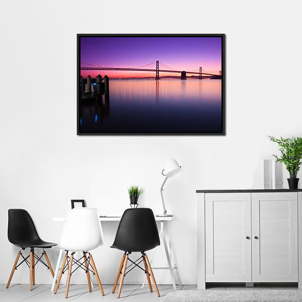 Beautiful Bay Bridge Canvas Wall Art-3 Horizontal-Gallery Wrap-25" x 16"-Tiaracle