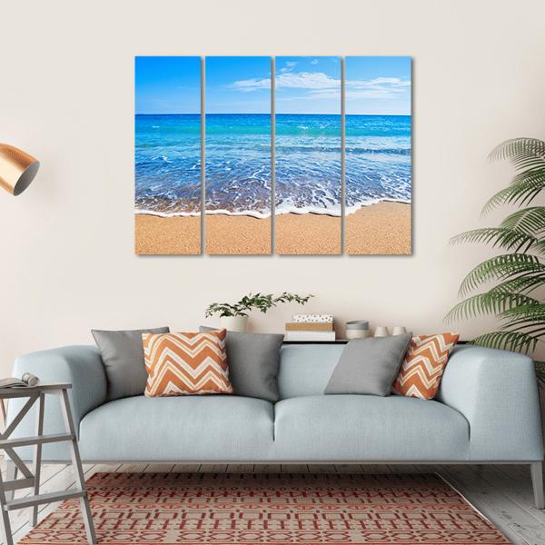 Beautiful Beach And Sea Canvas Wall Art-4 Horizontal-Gallery Wrap-34" x 24"-Tiaracle