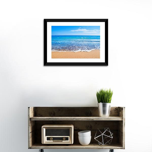 Beautiful Beach And Sea Canvas Wall Art-1 Piece-Framed Print-20" x 16"-Tiaracle