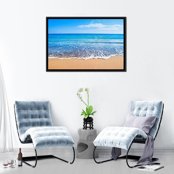 Beautiful Beach And Sea Canvas Wall Art-3 Horizontal-Gallery Wrap-25" x 16"-Tiaracle