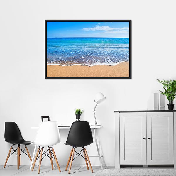 Beautiful Beach And Sea Canvas Wall Art-3 Horizontal-Gallery Wrap-25" x 16"-Tiaracle
