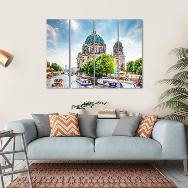 Beautiful Berlin Cathedral Canvas Wall Art-4 Horizontal-Gallery Wrap-34&quot; x 24&quot;-Tiaracle