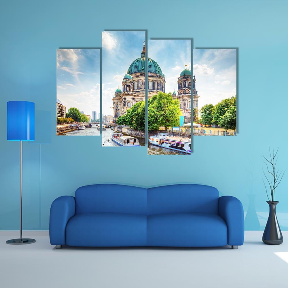 Beautiful Berlin Cathedral Canvas Wall Art-4 Pop-Gallery Wrap-50&quot; x 32&quot;-Tiaracle
