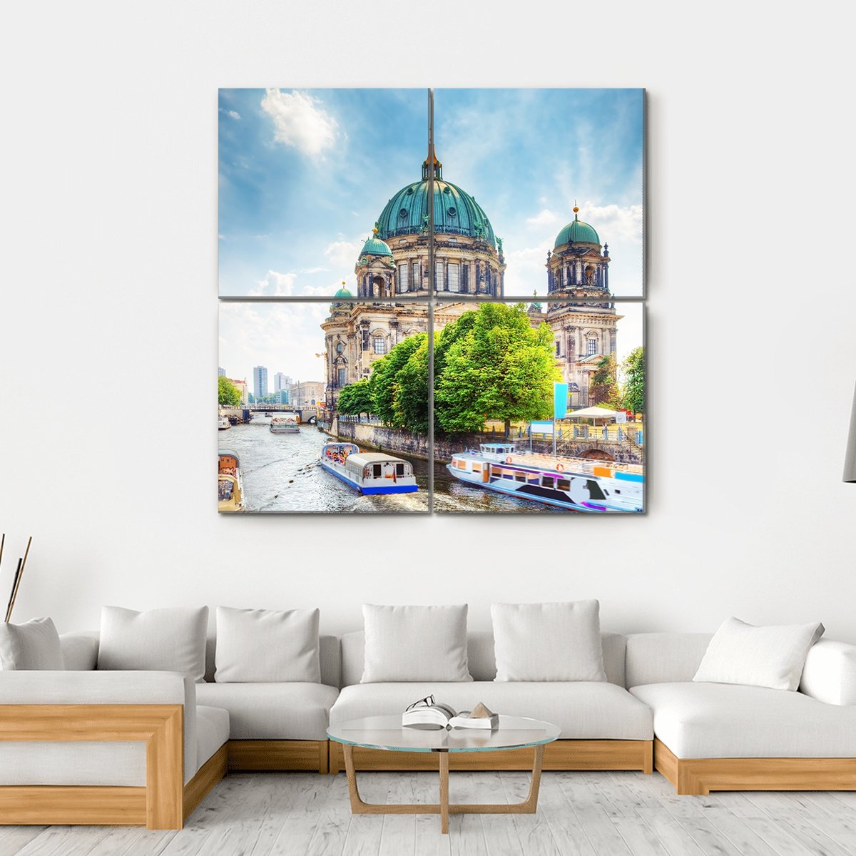 Beautiful Berlin Cathedral Canvas Wall Art-4 Square-Gallery Wrap-17" x 17"-Tiaracle