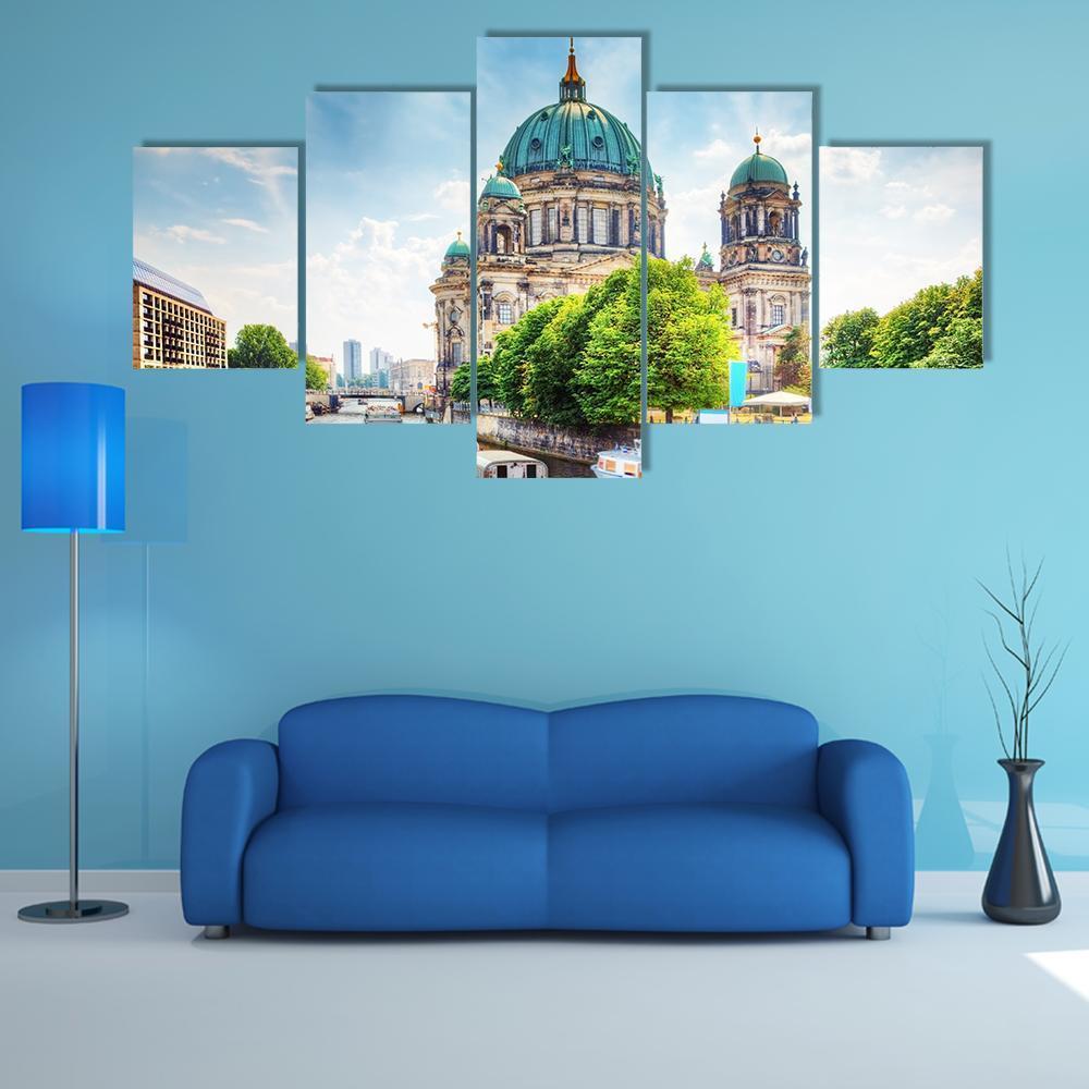 Beautiful Berlin Cathedral Canvas Wall Art-5 Star-Gallery Wrap-62&quot; x 32&quot;-Tiaracle