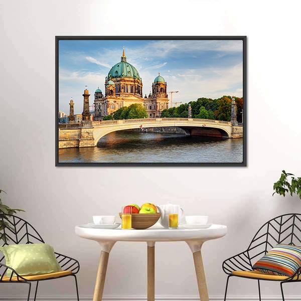 Beautiful Berliner Dom Canvas Wall Art-1 Piece-Floating Frame-24" x 16"-Tiaracle
