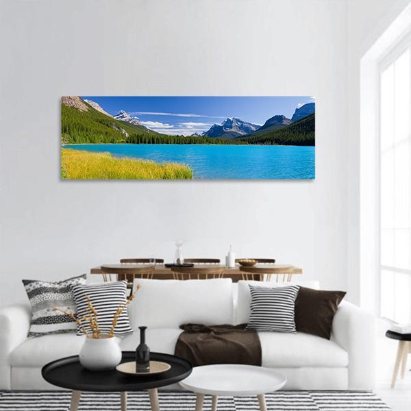 Canadian Lake Panoramic Canvas Wall Art-3 Piece-25" x 08"-Tiaracle