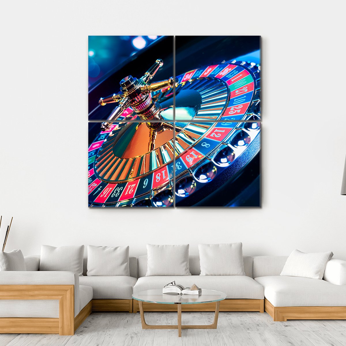 Beautiful Casino Roulette Canvas Wall Art-4 Square-Gallery Wrap-17" x 17"-Tiaracle