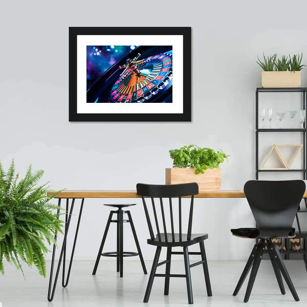 Beautiful Casino Roulette Panoramic Canvas Wall Art-1 Piece-36" x 12"-Tiaracle