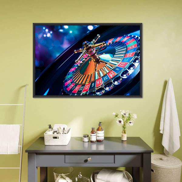 Beautiful Casino Roulette Panoramic Canvas Wall Art-1 Piece-36" x 12"-Tiaracle