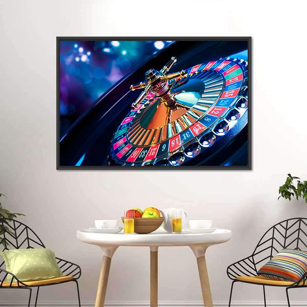 Beautiful Casino Roulette Panoramic Canvas Wall Art-1 Piece-36" x 12"-Tiaracle