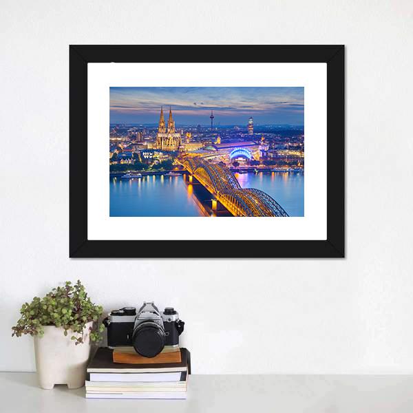 Beautiful Cologne City Canvas Wall Art-1 Piece-Framed Print-30" x 20"-Tiaracle