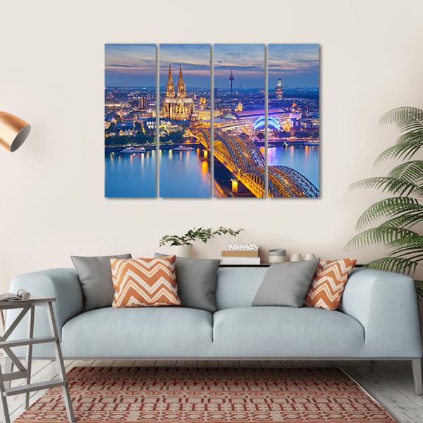 Beautiful Cologne City Canvas Wall Art-4 Horizontal-Gallery Wrap-34" x 24"-Tiaracle