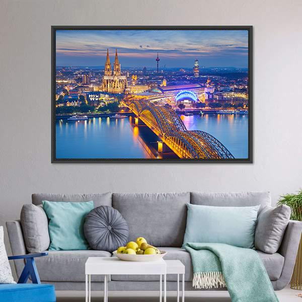 Beautiful Cologne City Canvas Wall Art-5 Horizontal-Gallery Wrap-22" x 12"-Tiaracle