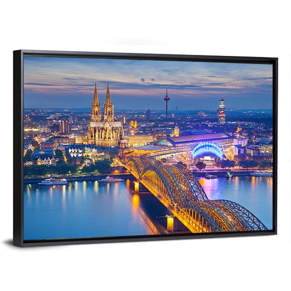 Beautiful Cologne City Canvas Wall Art-5 Horizontal-Gallery Wrap-22" x 12"-Tiaracle