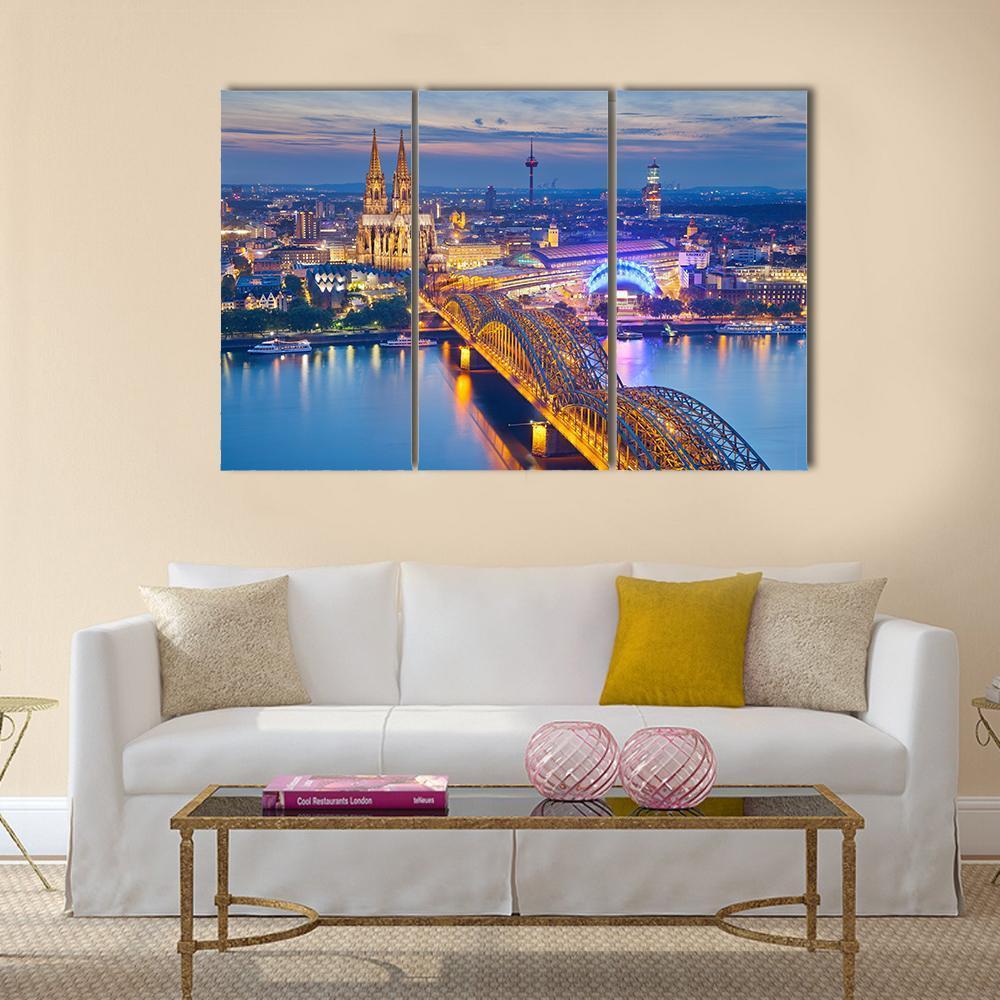 Beautiful Cologne City Canvas Wall Art-3 Horizontal-Gallery Wrap-37" x 24"-Tiaracle