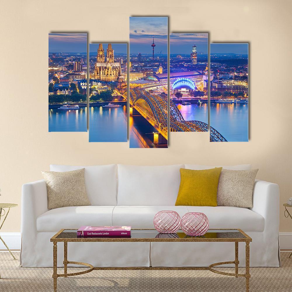 Beautiful Cologne City Canvas Wall Art-5 Pop-Gallery Wrap-47" x 32"-Tiaracle