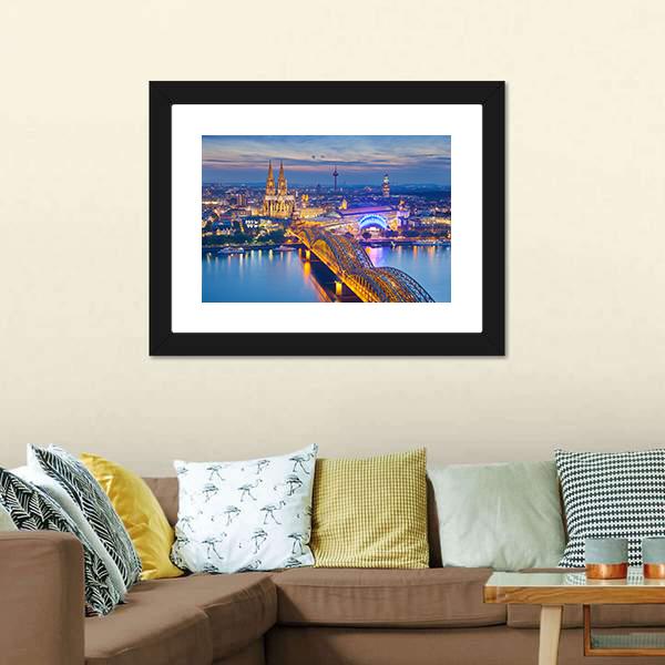 Beautiful Cologne City Canvas Wall Art-1 Piece-Framed Print-20" x 16"-Tiaracle
