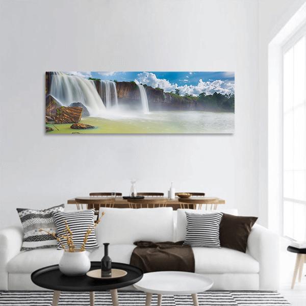 Dray Nur Waterfall Panoramic Canvas Wall Art-1 Piece-36" x 12"-Tiaracle