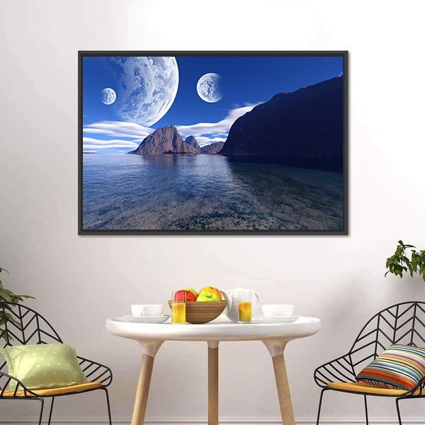Beautiful Fantasy Landscape Canvas Wall Art-1 Piece-Floating Frame-24" x 16"-Tiaracle