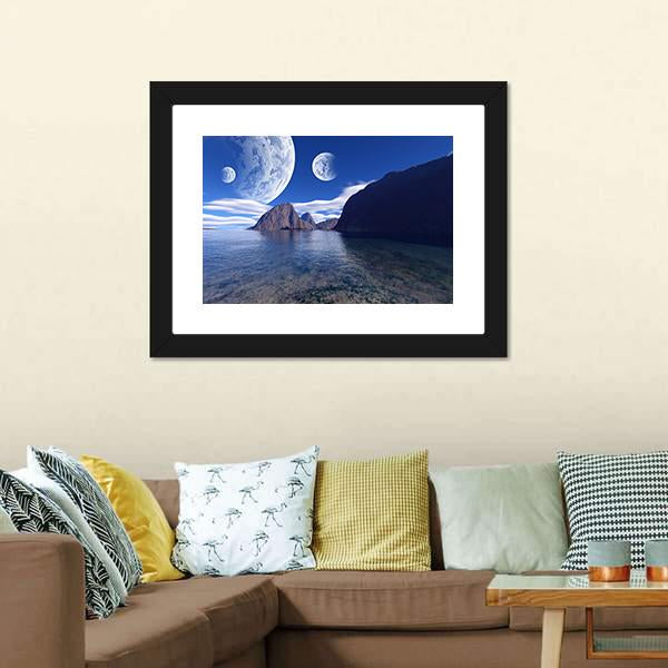Beautiful Fantasy Landscape Canvas Wall Art-1 Piece-Framed Print-20" x 16"-Tiaracle