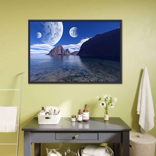 Beautiful Fantasy Landscape Canvas Wall Art-5 Horizontal-Gallery Wrap-22" x 12"-Tiaracle
