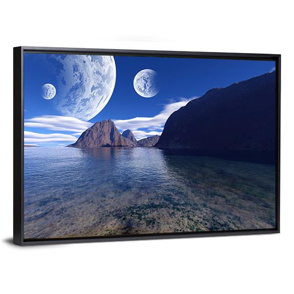 Beautiful Fantasy Landscape Canvas Wall Art-5 Horizontal-Gallery Wrap-22" x 12"-Tiaracle