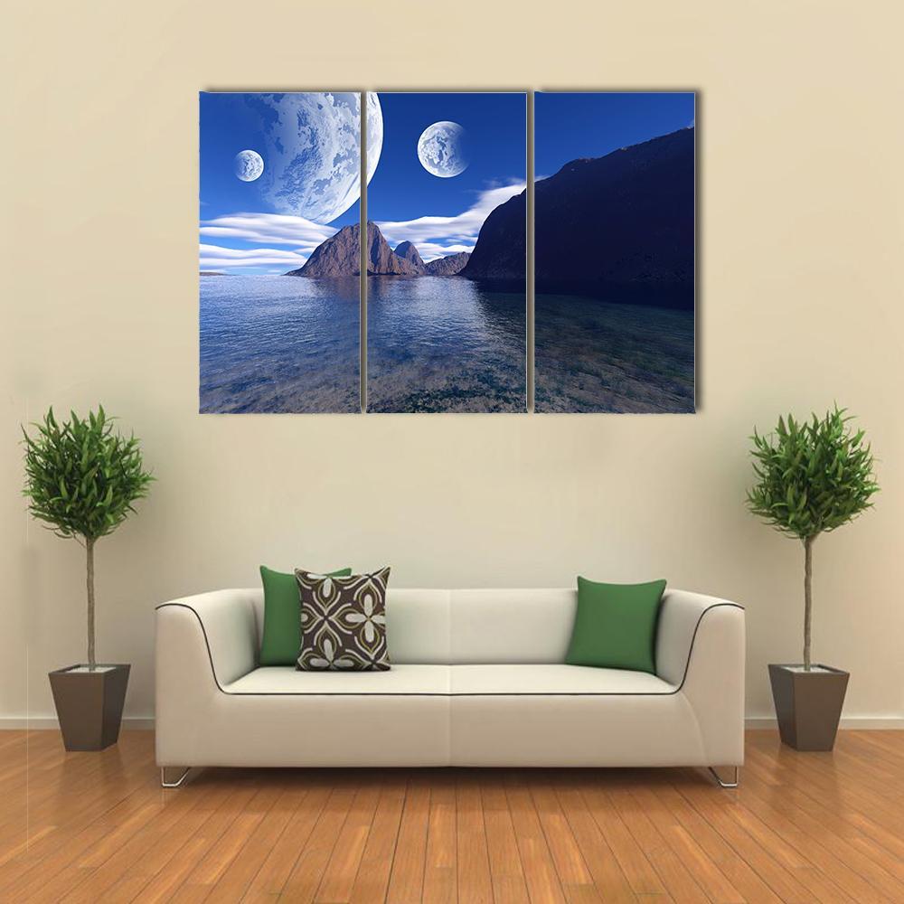 Beautiful Fantasy Landscape Canvas Wall Art-3 Horizontal-Gallery Wrap-37" x 24"-Tiaracle