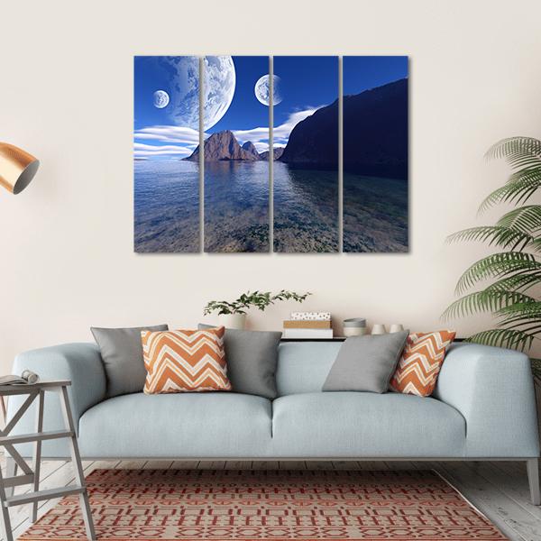Beautiful Fantasy Landscape Canvas Wall Art-4 Horizontal-Gallery Wrap-34" x 24"-Tiaracle