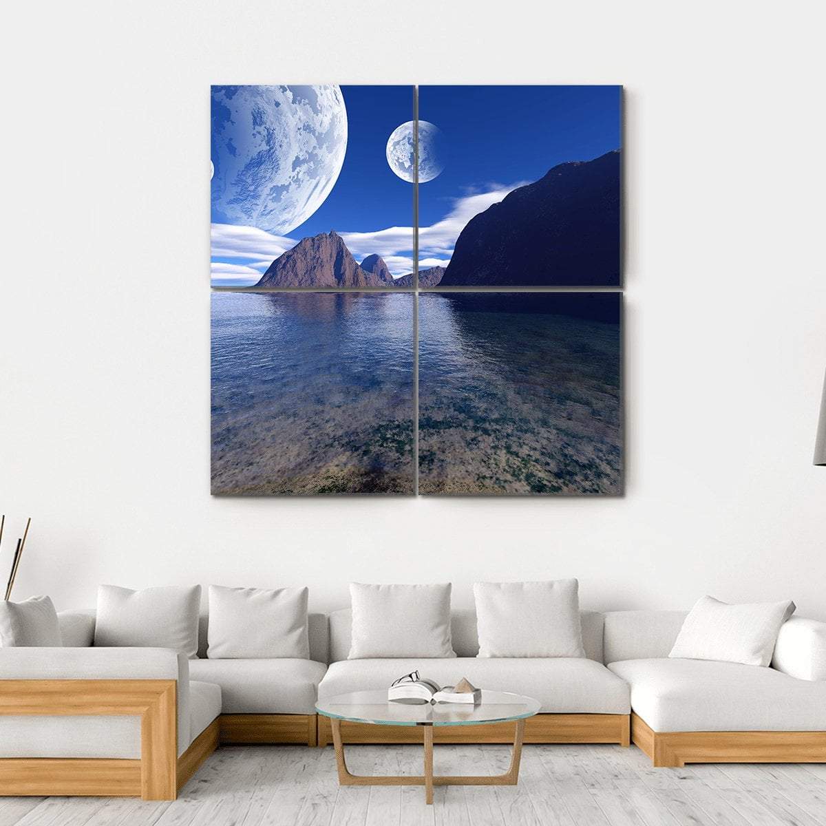 Beautiful Fantasy Landscape Canvas Wall Art-4 Square-Gallery Wrap-17" x 17"-Tiaracle