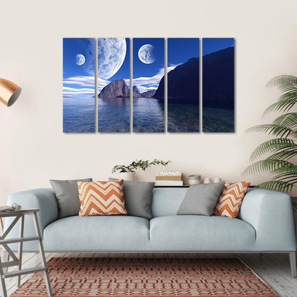 Beautiful Fantasy Landscape Canvas Wall Art-5 Horizontal-Gallery Wrap-22" x 12"-Tiaracle