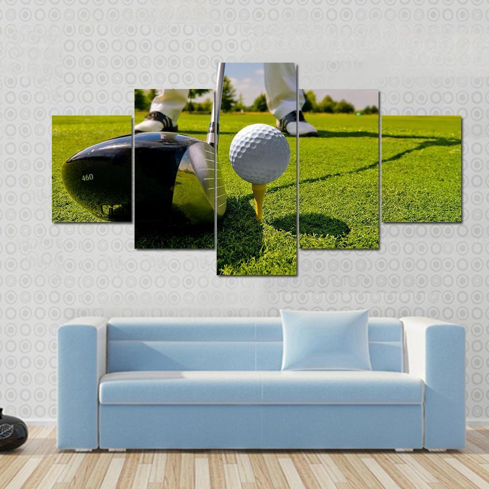 Beautiful Golf Player Canvas Wall Art-5 Star-Gallery Wrap-62&quot; x 32&quot;-Tiaracle