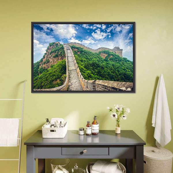 Beautiful Great Wall Of China Canvas Wall Art-1 Piece-Floating Frame-24" x 16"-Tiaracle