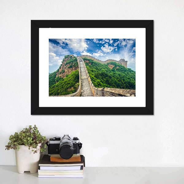 Beautiful Great Wall Of China Canvas Wall Art-1 Piece-Framed Print-20" x 16"-Tiaracle
