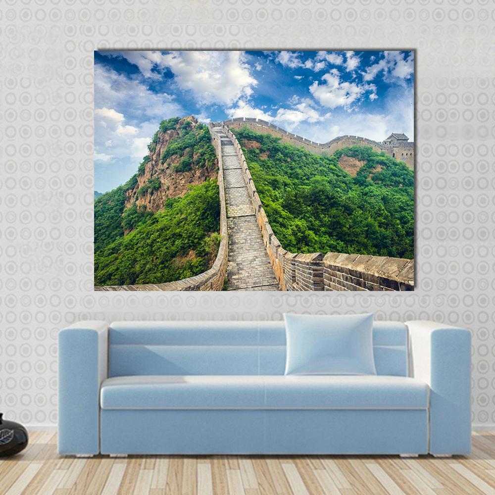 Beautiful Great Wall Of China Canvas Wall Art-1 Piece-Gallery Wrap-48" x 32"-Tiaracle