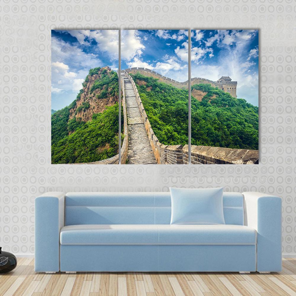Beautiful Great Wall Of China Canvas Wall Art-3 Horizontal-Gallery Wrap-37" x 24"-Tiaracle