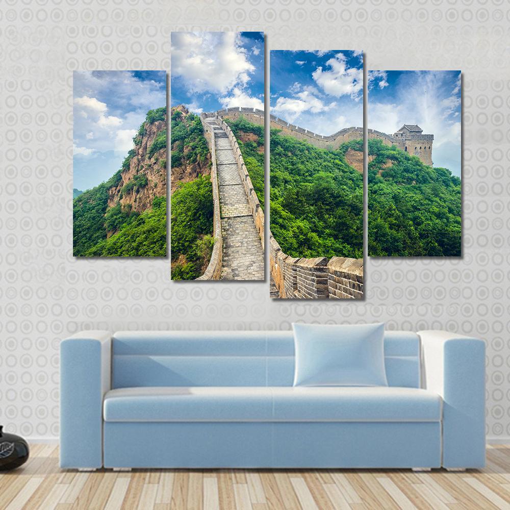 Beautiful Great Wall Of China Canvas Wall Art-4 Pop-Gallery Wrap-50" x 32"-Tiaracle