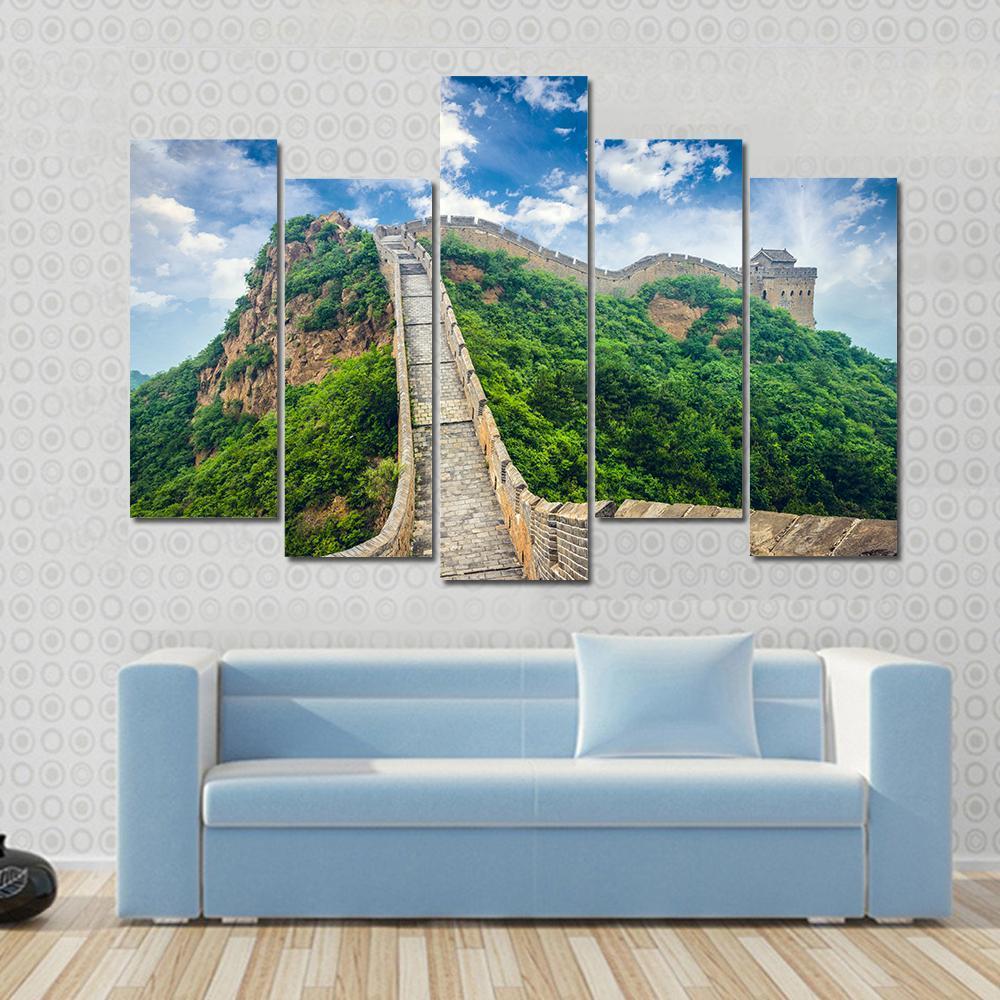 Beautiful Great Wall Of China Canvas Wall Art-5 Pop-Gallery Wrap-47" x 32"-Tiaracle