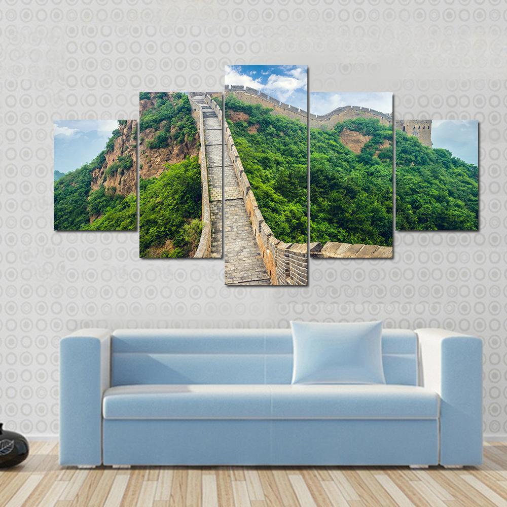 Beautiful Great Wall Of China Canvas Wall Art-5 Star-Gallery Wrap-62" x 32"-Tiaracle