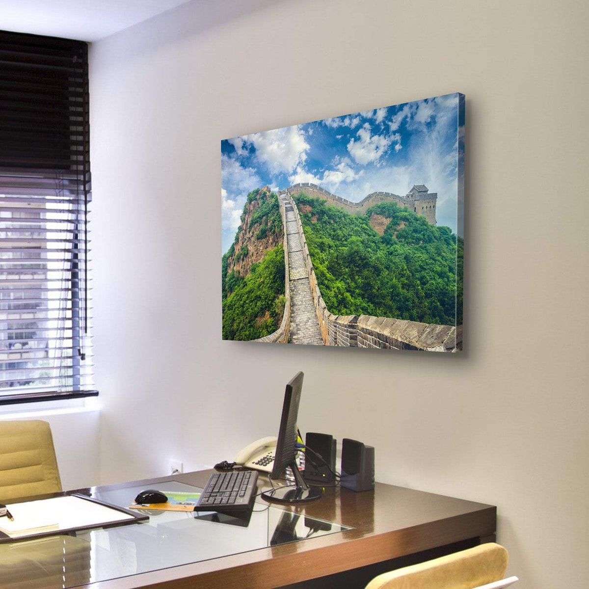 Beautiful Great Wall Of China Canvas Wall Art-3 Horizontal-Gallery Wrap-25" x 16"-Tiaracle