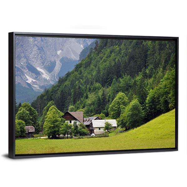 Beautiful House In Valley Canvas Wall Art-3 Horizontal-Gallery Wrap-25&quot; x 16&quot;-Tiaracle
