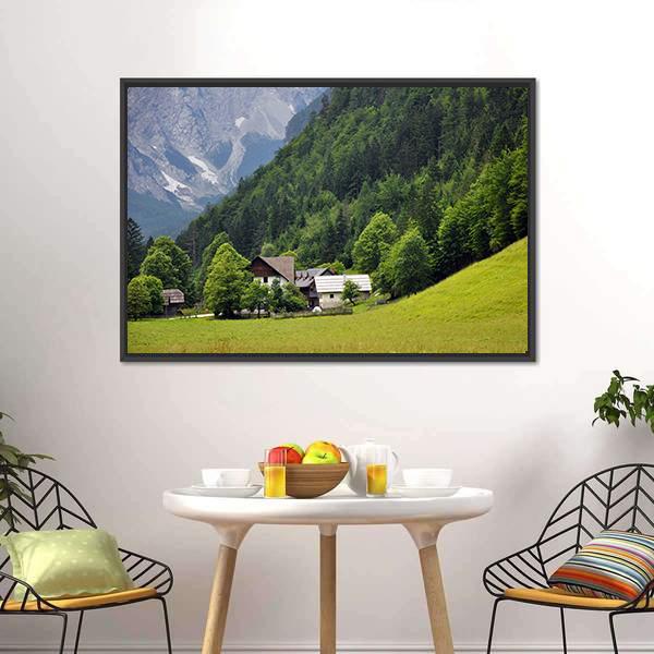 Beautiful House In Valley Canvas Wall Art-3 Horizontal-Gallery Wrap-25" x 16"-Tiaracle