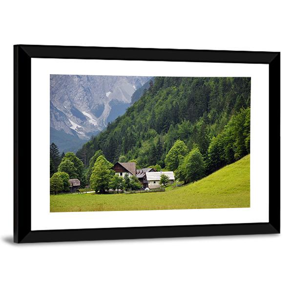 Beautiful House In Valley Canvas Wall Art-3 Horizontal-Gallery Wrap-25&quot; x 16&quot;-Tiaracle
