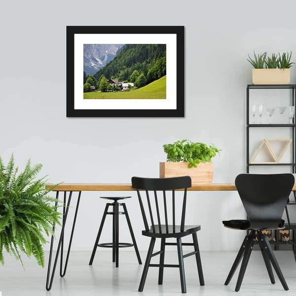 Beautiful House In Valley Canvas Wall Art-3 Horizontal-Gallery Wrap-25" x 16"-Tiaracle