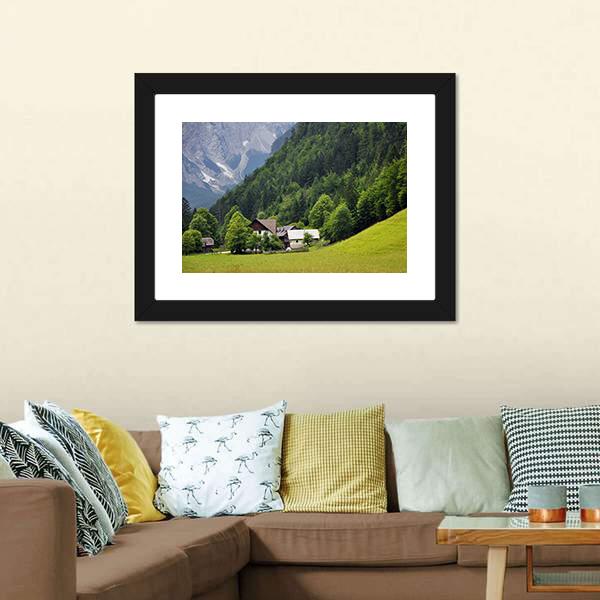 Beautiful House In Valley Canvas Wall Art-3 Horizontal-Gallery Wrap-25" x 16"-Tiaracle