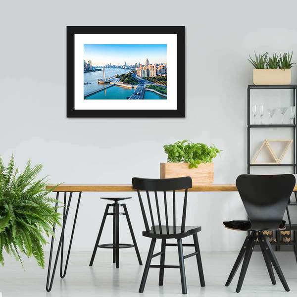 Beautiful Huangpu River Canvas Wall Art-3 Horizontal-Gallery Wrap-25&quot; x 16&quot;-Tiaracle