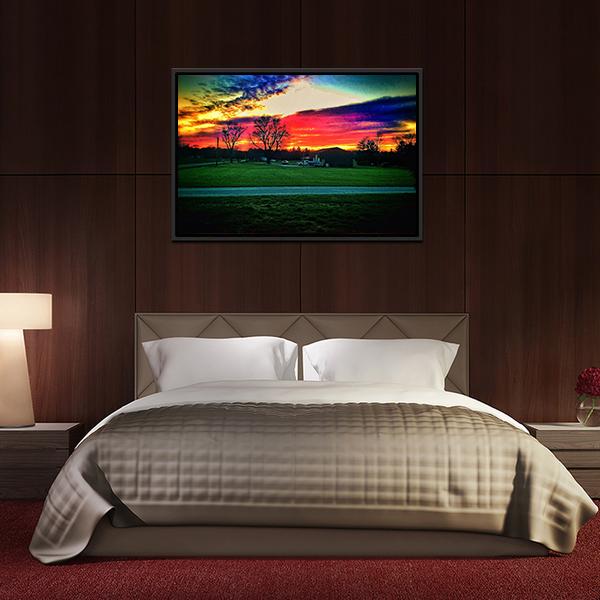 Beautiful Indiana Sunset Canvas Wall Art-3 Horizontal-Gallery Wrap-25" x 16"-Tiaracle