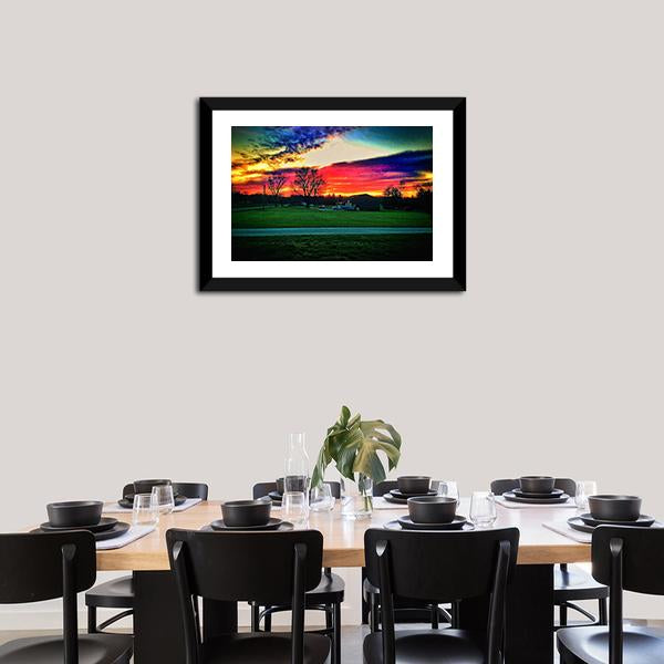 Beautiful Indiana Sunset Canvas Wall Art-3 Horizontal-Gallery Wrap-25" x 16"-Tiaracle