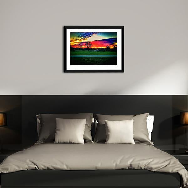 Beautiful Indiana Sunset Canvas Wall Art-3 Horizontal-Gallery Wrap-25" x 16"-Tiaracle