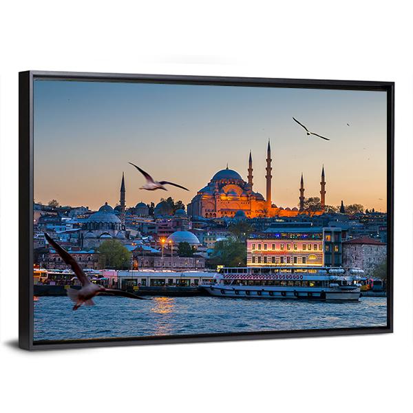 Beautiful Istanbul City Canvas Wall Art-3 Horizontal-Gallery Wrap-25" x 16"-Tiaracle